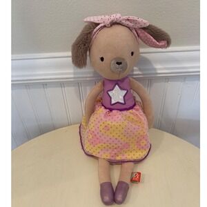 B. Softies Plush Dog Doll Purple Star Top Pink Yellow Tutu Polka Dot Headband